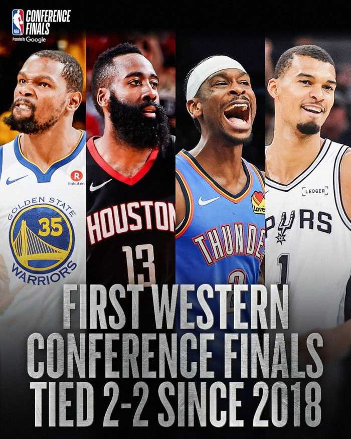 NBA官方预热西决天王山：上一次西决2-2还是18年火箭VS勇士！